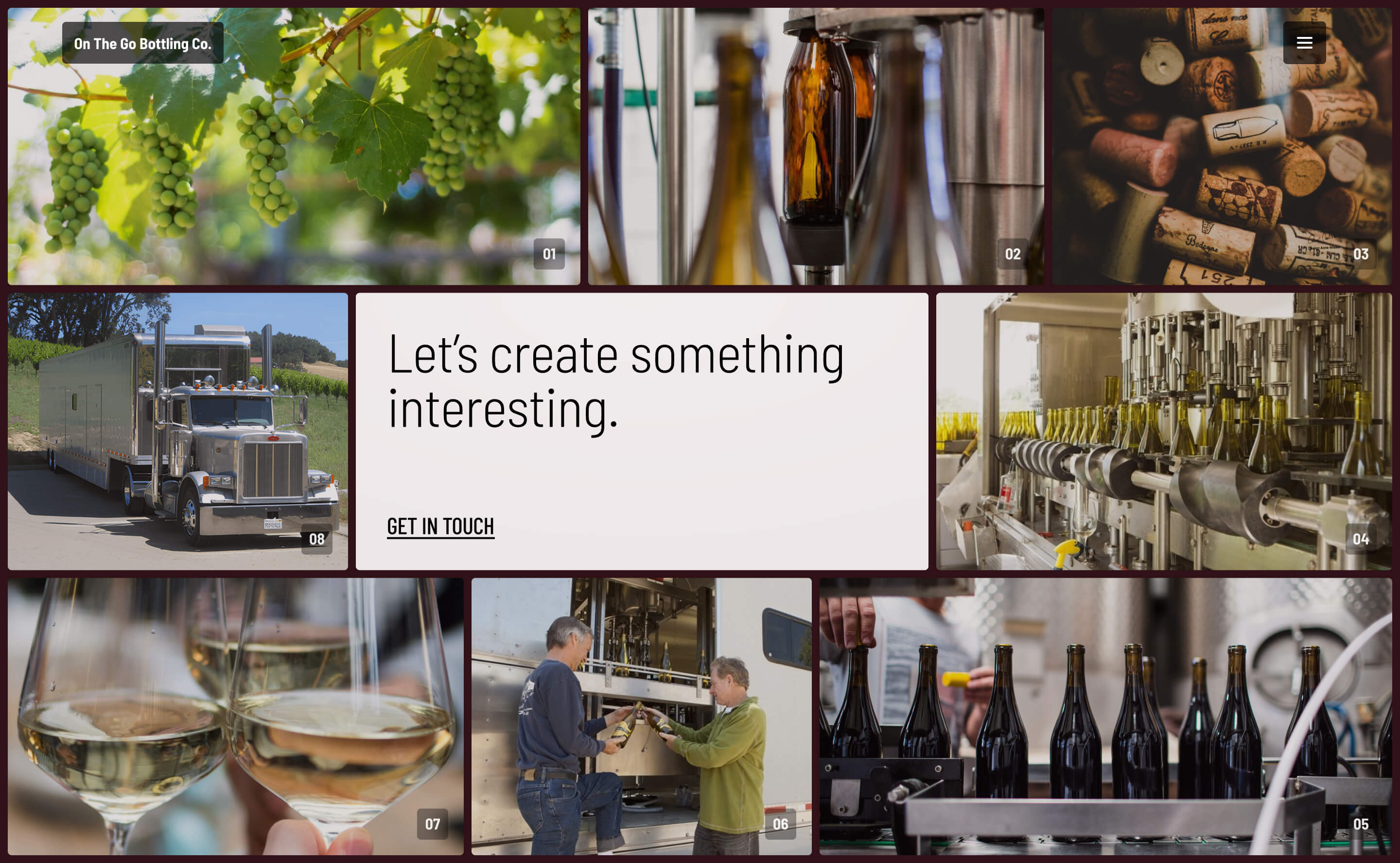 A dynamic and engaging collage-style website design perfect for mobile bottlers seeking a lively online presence.