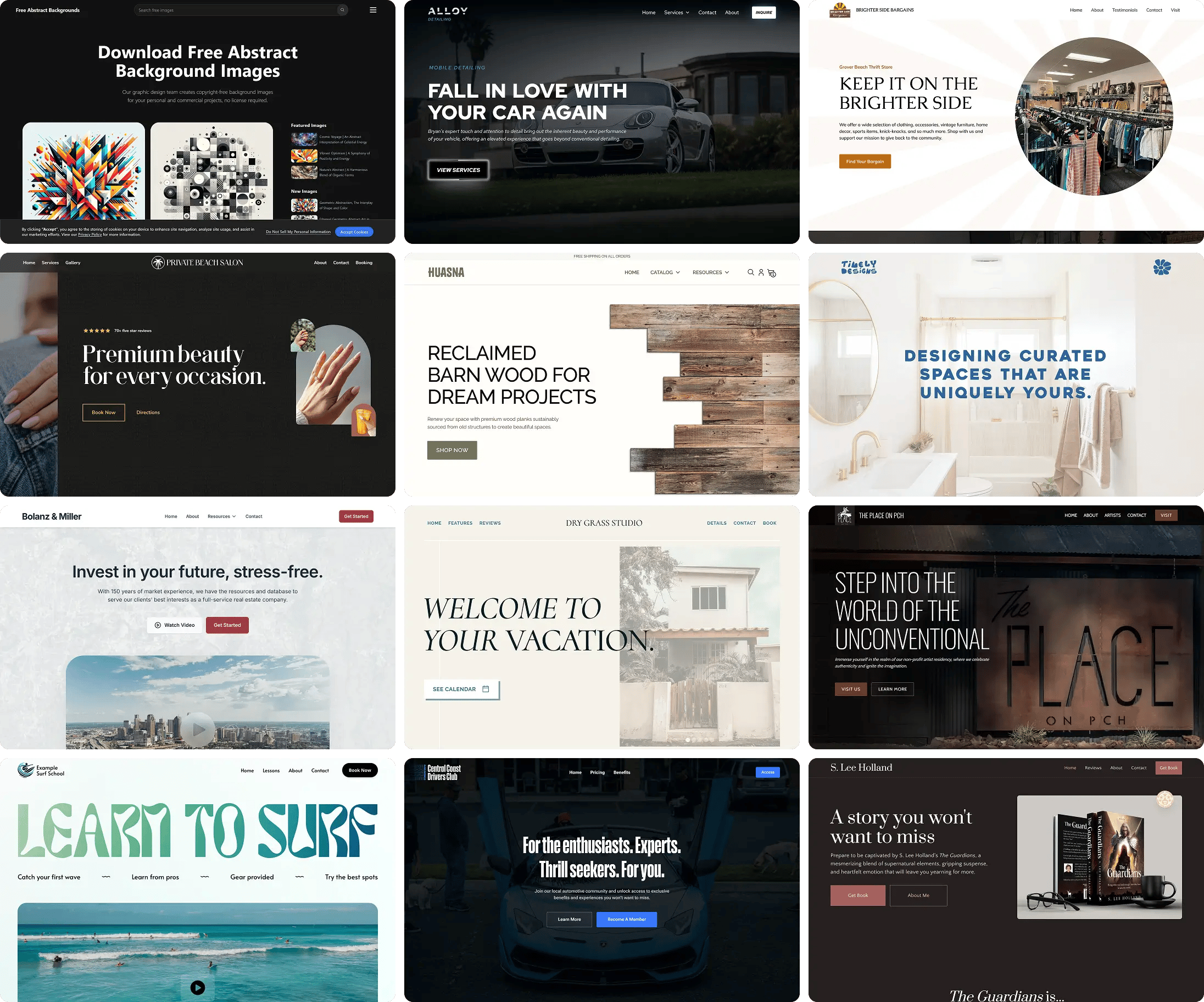 Examples of websites made by Rounded Design